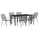 Garden Dining Set 7 pcs Anthracite Powder-Coated Steel 3379286