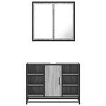 ZNTS 2 Piece Bathroom Furniture Set Grey Sonoma Engineered Wood 3300913