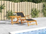 Outdoor Deck Chair with Table Solid Wood Acacia and Textilene 3120442