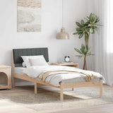Bed frame Brown and dark grey 75 x 190 cm Solid pine wood 878720