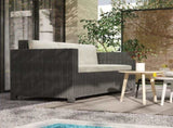 3 Seater Rattan Sofa All-Weather Wicker Weave Metal Frame Chair with Fire Resistant Cushio-Cream T3398P323866