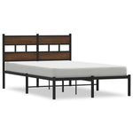 Bed Frame without Mattress with Headboard Brown Oak 120x190 cm Small Double 4017148