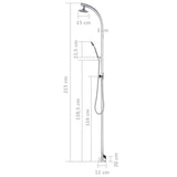 Garden Shower Silver Aluminium, Chrome Tall Modern 315943