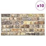 3D Wall Panels with Multicolour Brick Design 10 pcs EPS 147204