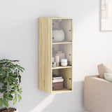 Wall Cabinet with Glass Doors Sonoma Oak 35x37x100 cm 836485