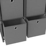 6-Cube Display Shelf with Boxes Grey 103x30x72.5 cm Fabric 322609