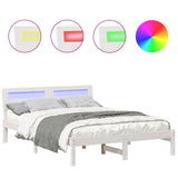 Bed Frame with Headboard White 120 x 190 cm Solid Pine Wood 872789