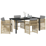 Garden Dining Set 5 pcs Beige Poly Rattan 3380795