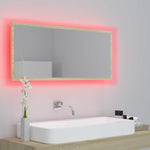 LED Bathroom Mirror Sonoma Oak 100x8.5x37 cm Acrylic 804943