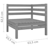 Garden 2-Seater Sofa Grey Solid Pinewood 3082389