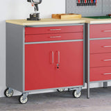 Trolley Rolling Workbench Red and Grey 75 x 45 x 85 cm 4103488