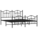 Metal Bed Frame without Mattress with Footboard Black 160x200cm 353460