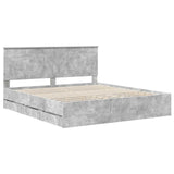 Bed Frame with Drawer Concrete Grey 180 x 200 cm Engineer Wood 3409436