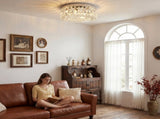 Crystal Chandeliers with 160 Crystal Pendants, 6-Light Ceiling Light for Living Bedroom Dining T3398P549935
