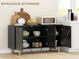 Sideboard Storage Cabinet, Modern Storage Cupboard with Adjustable Shelves and Metal Legs for Living T3398P424915