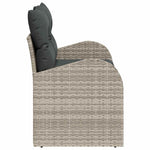 Garden Sofa with Cushion Light Grey 124 x 62 x 69cm Poly Rattan 42006747