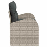 Garden Sofa with Cushion Light Grey 124 x 62 x 69cm Poly Rattan 42006747