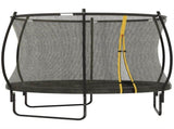 8ft Outdoor Trampoline with Enclosure Net, Spring Cover, Black T3398P425033
