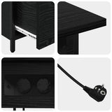 Bedside Cabinet Black Oak 60 x 30 x 61 cm Engineered Wood 859595