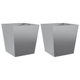 ZNTS Garden Planters 40x40x40 cm 2 pcs Galvanised Steel 851063