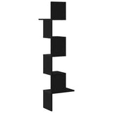 Wall Corner Shelf Black 32x32x127,5 cm Engineered Wood 860518