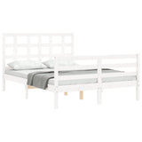 Bed Frame without Mattress White 120x200 cm Solid Wood 3193982