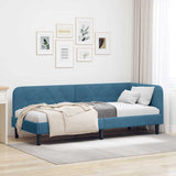 Corner Bed Frame with Headboard Blue 80 x 200 cm Velvet 42016585