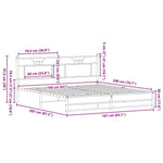 Bed Frame without Mattress Smoked Oak 160x200 cm Engineered Wood 4106911