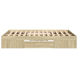 Bed Frame without Mattress Sonoma Oak 120x190 cm Small Double Engineered Wood 3295515