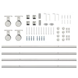 Sliding Door Hardware Kit 200 cm Stainless Steel Silver 3295764