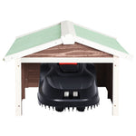 ZNTS Robotic Lawn Mower Garage 72x87x50 cm Mocca and White Firwood 170880