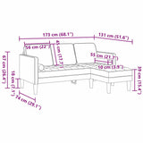 Sofa Set with Cushion Wine Red 173 x 131 x 67 cm Polyester 42001916