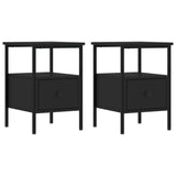 ZNTS Bedside Cabinets 2 pcs Black 34x36x50 cm Engineered Wood 826044