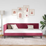 Corner Bed Frame with Headboard Wine red 90 x 200 cm Velvet 42016352