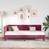 Corner Bed Frame with Headboard Wine Red 100 cm x 200 cm Velvet 42016362