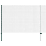 Welded Wire Fence with Posts 25 x 1.6 m PVC-Coated Steel Green 3336495