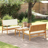 Garden Sofa Set with Cushion 3 pcs Brown Solid Acacia wood 3325229
