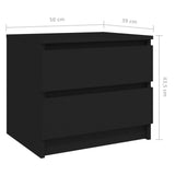 ZNTS Bed Cabinet Black 50x39x43.5 cm Engineered Wood 806195