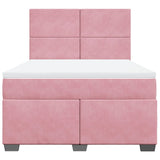 Box Spring Bed with Mattress Pink 140x190 cm Velvet 3290905