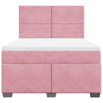 Box Spring Bed with Mattress Pink 140x190 cm Velvet 3290905