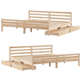 Bed Frame without Mattress 200x200 cm Solid Wood Pine 3301618