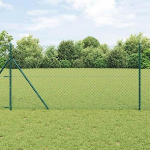 Chain Link Fence Green 10 x 1 m Steel 42004773