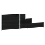 3-Tier Raised Bed Black 120x80 cm Solid Wood Pine 4010310