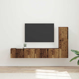 TV Cabinet Set Wall-mounted 3 pcs Old Wood Engineered Wood 3408995
