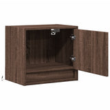 ZNTS Wall-mounted Bedside Cabinets with LED Lights 2 pcs Brown Oak 852088