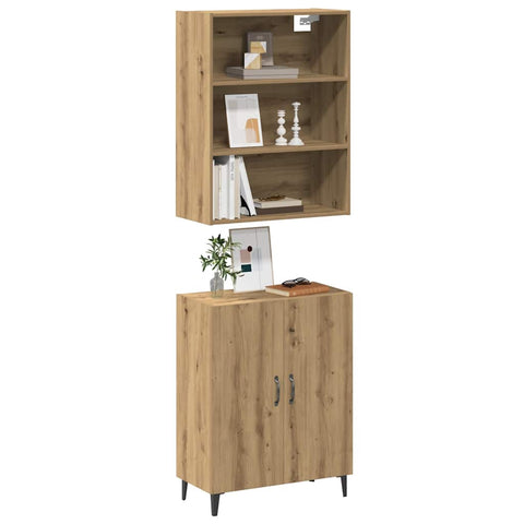 ZNTS Sideboard with Wall Cabinet Artisan Oak Engineered Wood 3329224