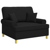 Armchair with Cushions Black Fabric 42043506
