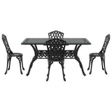 Garden Dining Set 5 pcs Black Aluminium 3334669