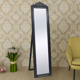 243694 Free-Standing Mirror Baroque Style 160x40 cm Black
