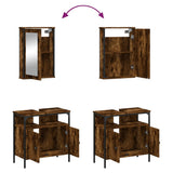 2 Piece Bathroom Furniture Set Smoked Oak Engineered Wood 3214777